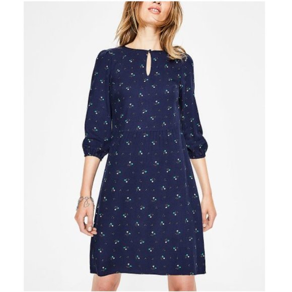Boden Dresses & Skirts - BODEN | Navy Pom-Pom Bud Nerissa Dress Floral Mini